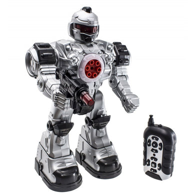 RC Robot Police Unit Toy with Flashing Lights and Sounds (10 Channels) Silver