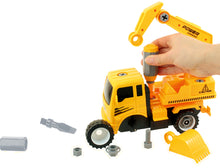 Load image into Gallery viewer, Take-A-Part Construction Truck with 4 Different Forms; Dump Truck, Crane, Cement Mixer, Excavator