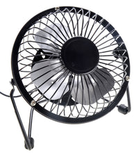 Load image into Gallery viewer, Portable Metal USB Mini Table Fan - Black