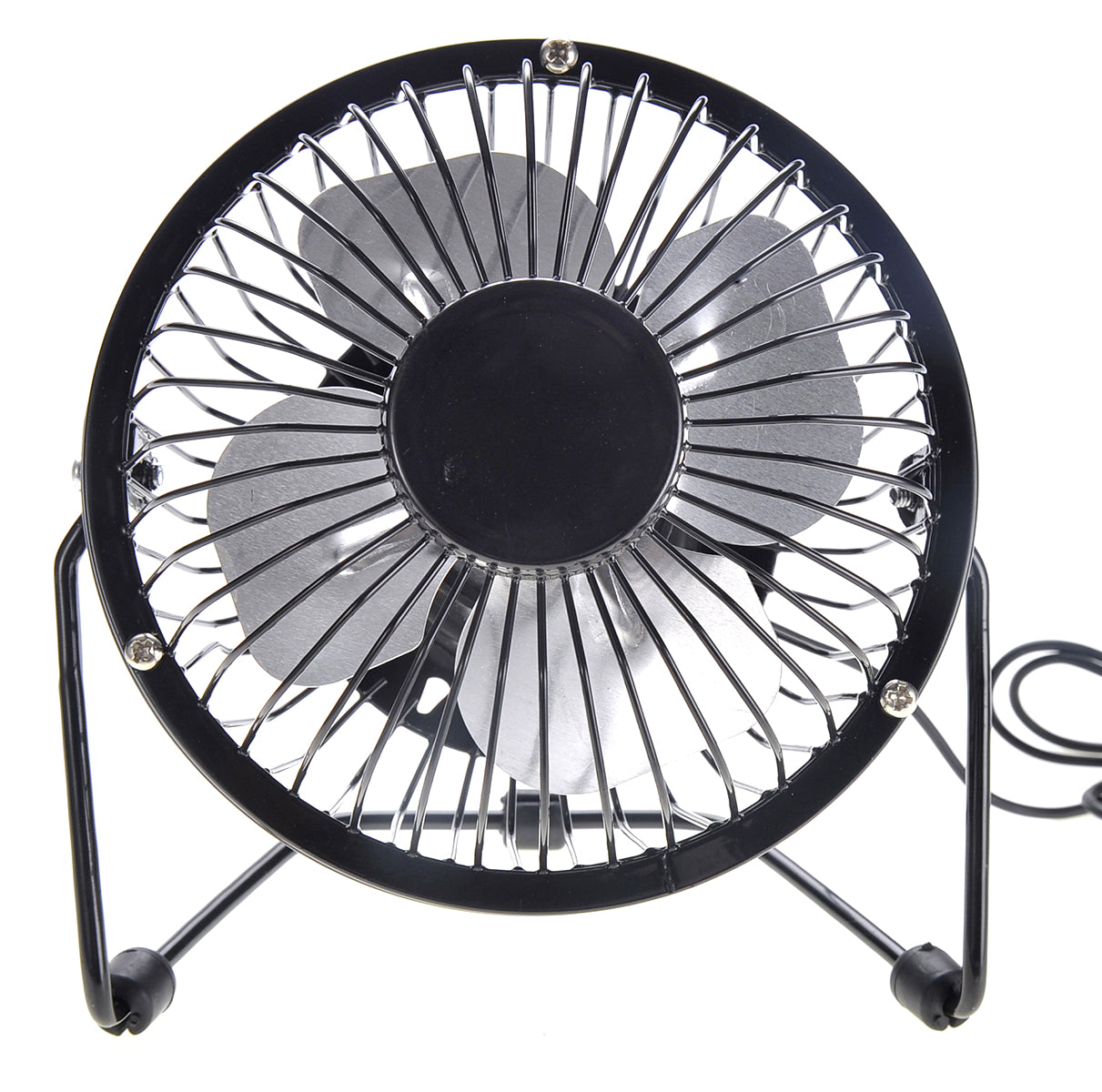 Portable Metal USB Mini Table Fan - Black