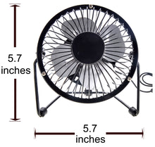 Load image into Gallery viewer, Portable Metal USB Mini Table Fan - Black